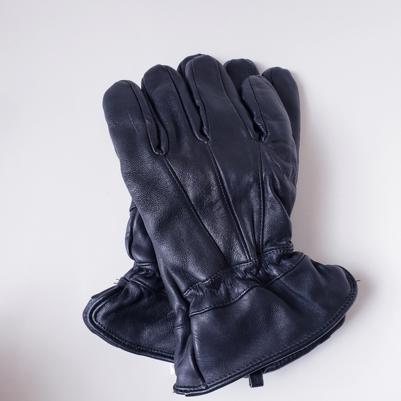 Mens Black Thinsulate Leather Gloves - Picture 9 of 9